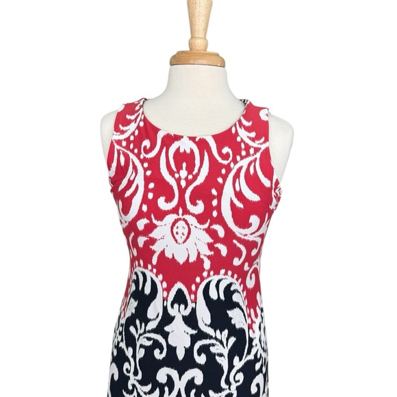Charter Club Womens Dress in Red and Blue Pattern Size PL - Picture 2 of 6